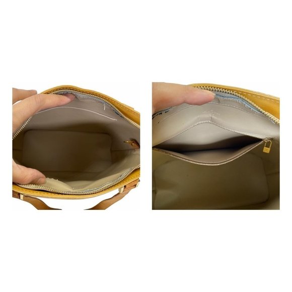 💚OFFERS?✅ Authentic Louis Vuitton Shoulder Bag Houston Yellows Vernis 031198M - Picture 7 of 13